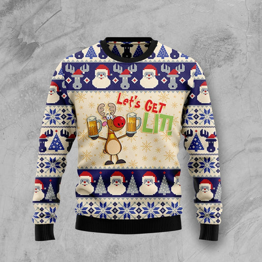 Reindeer Beer Ugly Christmas Sweater 