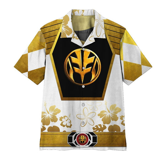  3D Mighty Morphin Power Ranger White Hawaii Shirt