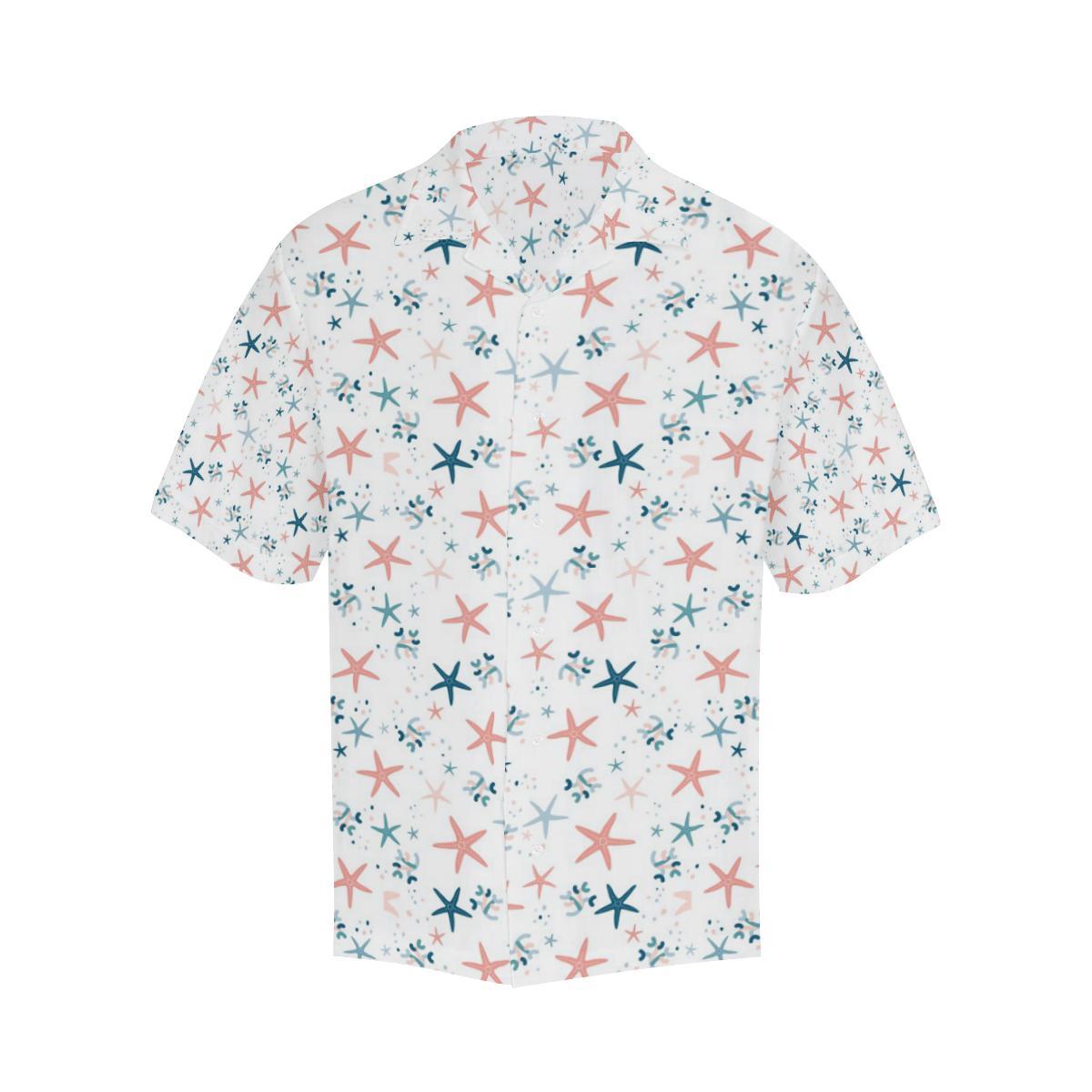 Starfish Pattern Background Mens All Over Print Hawaiian Shirt