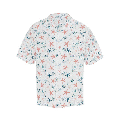 Starfish Pattern Background Mens All Over Print Hawaiian Shirt