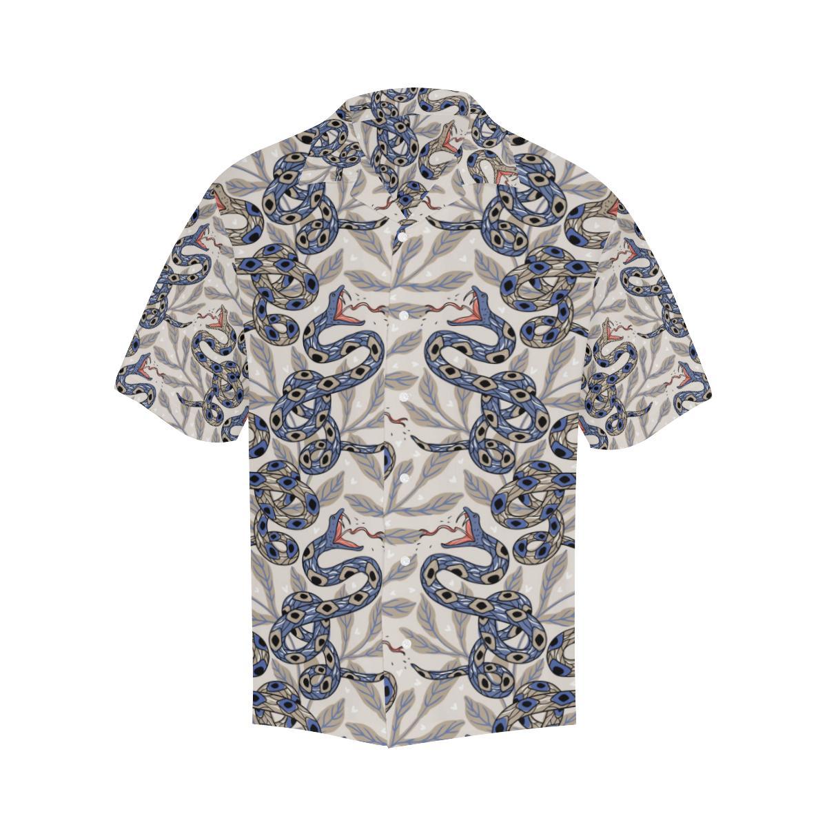 Snake Leaves Pattern Mens All Over Print Hawaiian Shirt