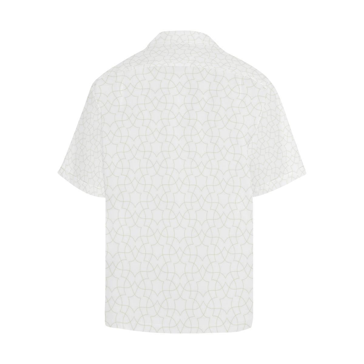 Arabic White Pattern Mens All Over Print Hawaiian Shirt