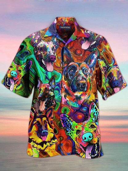 Colorful Dogs Hawaiian Shirt