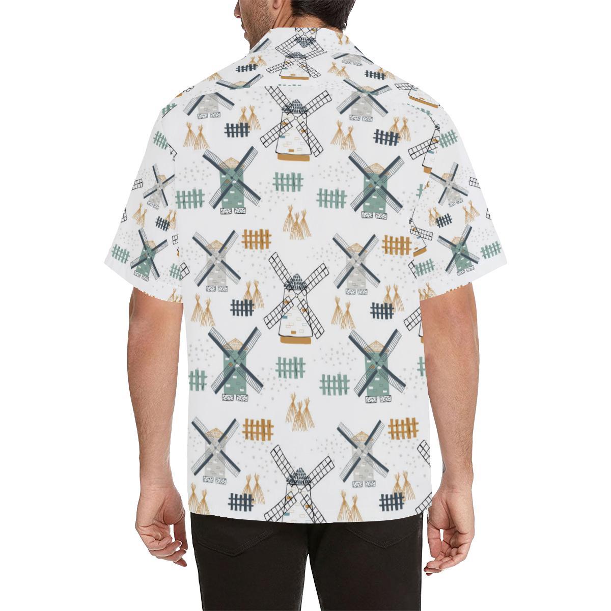 Windmill Pattern Mens All Over Print Hawaiian Shirt