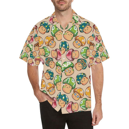 Mushroom Pattern Mens All Over Print Hawaiian Shirt