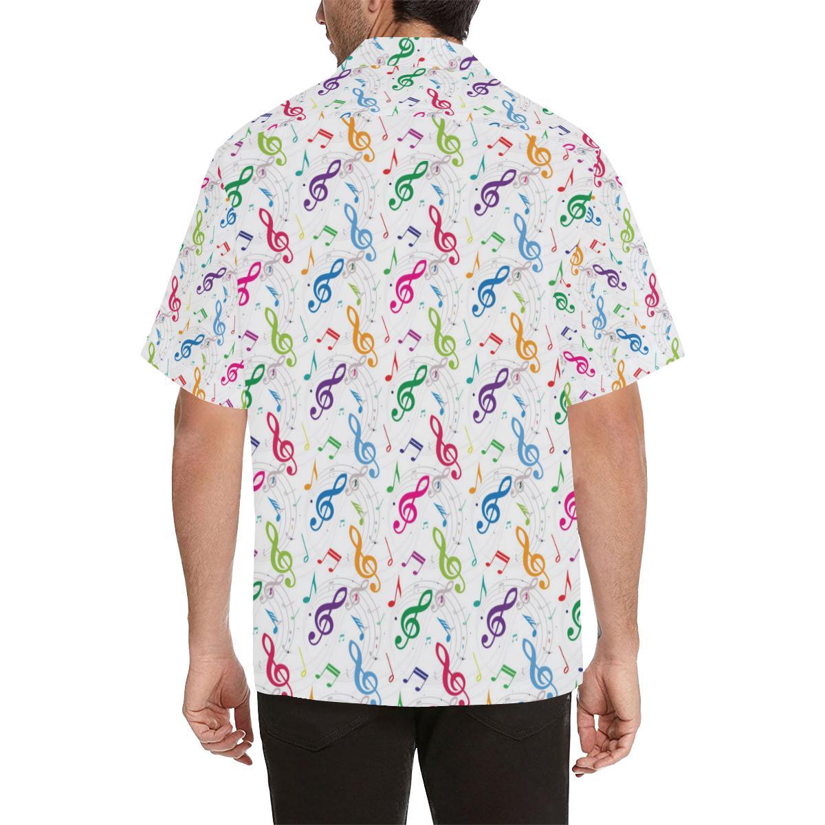 Music Notes Pattern Print Design 02 Mens All Over Hawaiian Shirt