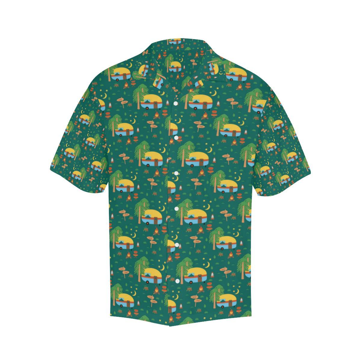 Camping Camper Pattern Print Design Hawaiian Shirt