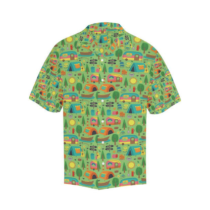 Camping Camper Pattern Print Design Hawaiian Shirt