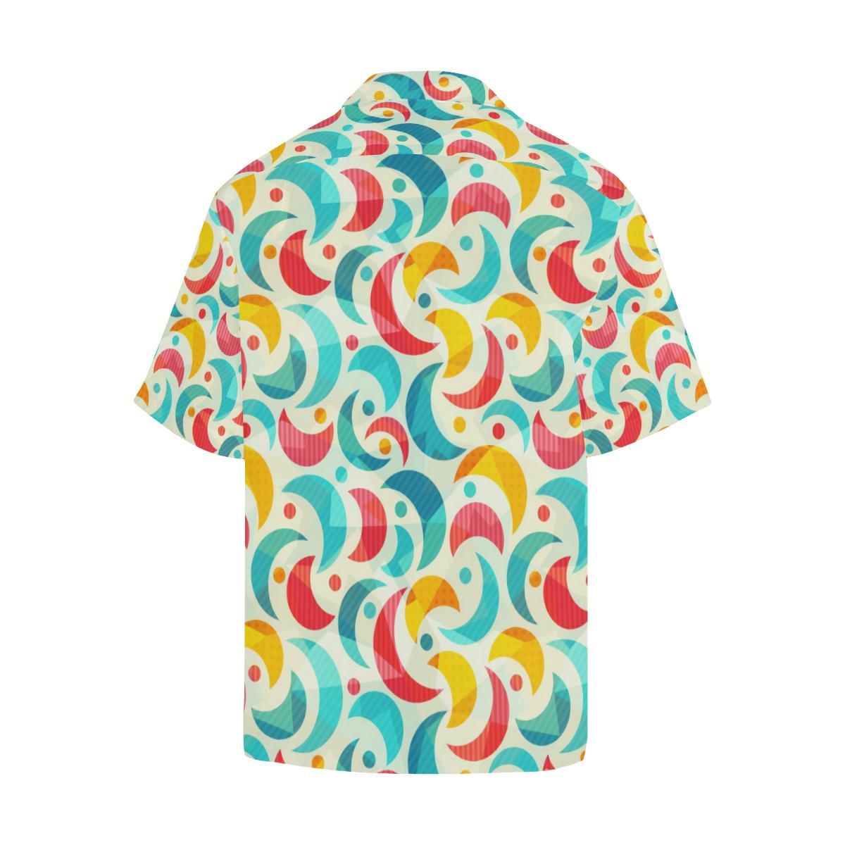 Colorful Moon Pattern Mens All Over Print Hawaiian Shirt
