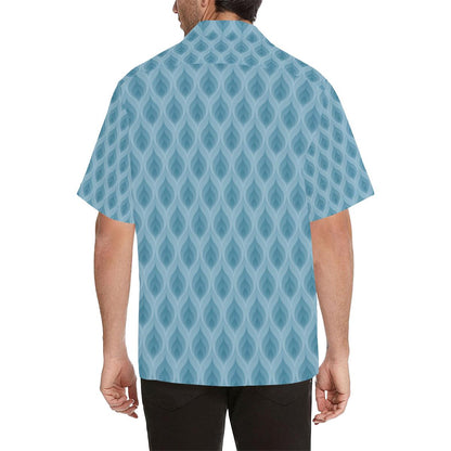 Blue Flame Fire Pattern Mens All Over Print Hawaiian Shirt