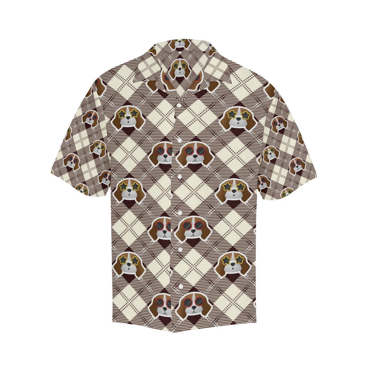 Beagle With Sunglass Pattern Mens All Over Print Hawaiian Shirt