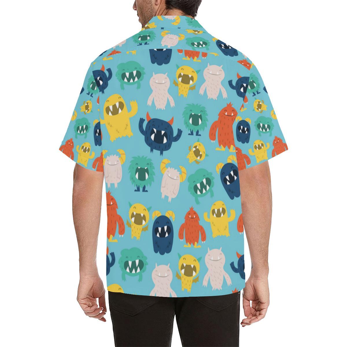 Monster Cartoon Pattern Print Design Hawaiian Shirt