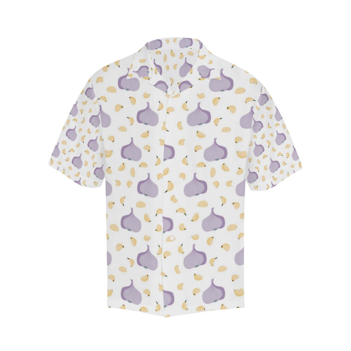 Garlic Pattern Theme Mens All Over Print Hawaiian Shirt