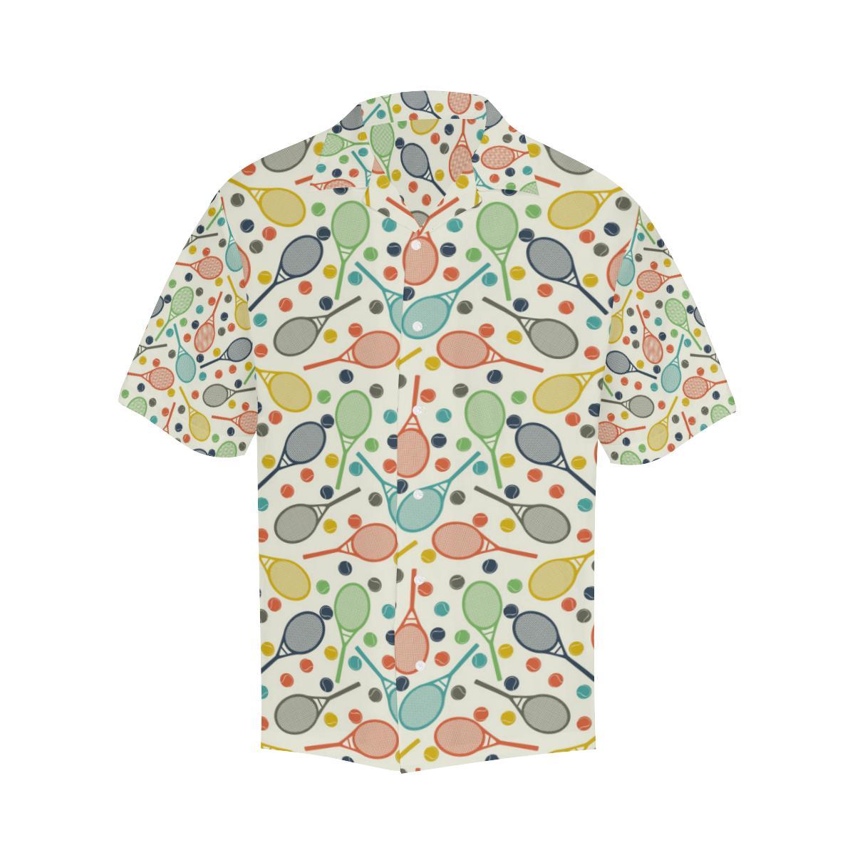 Tennis Pattern Print Design 03 Mens All Over Hawaiian Shirt