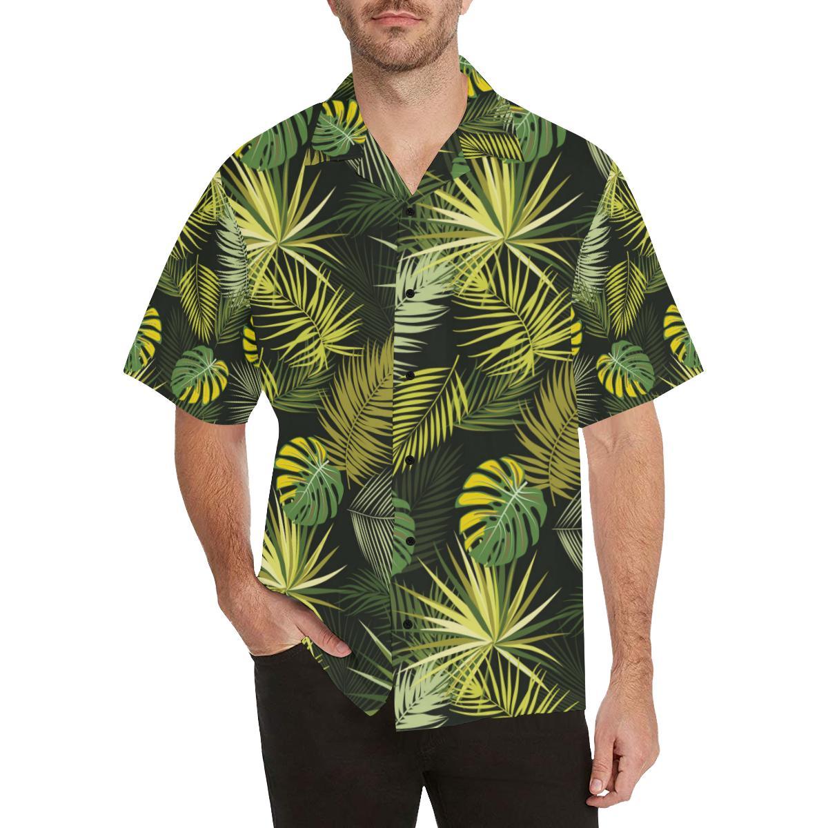 Palm Leaf Pattern Print Design A Hawaiian Shirt