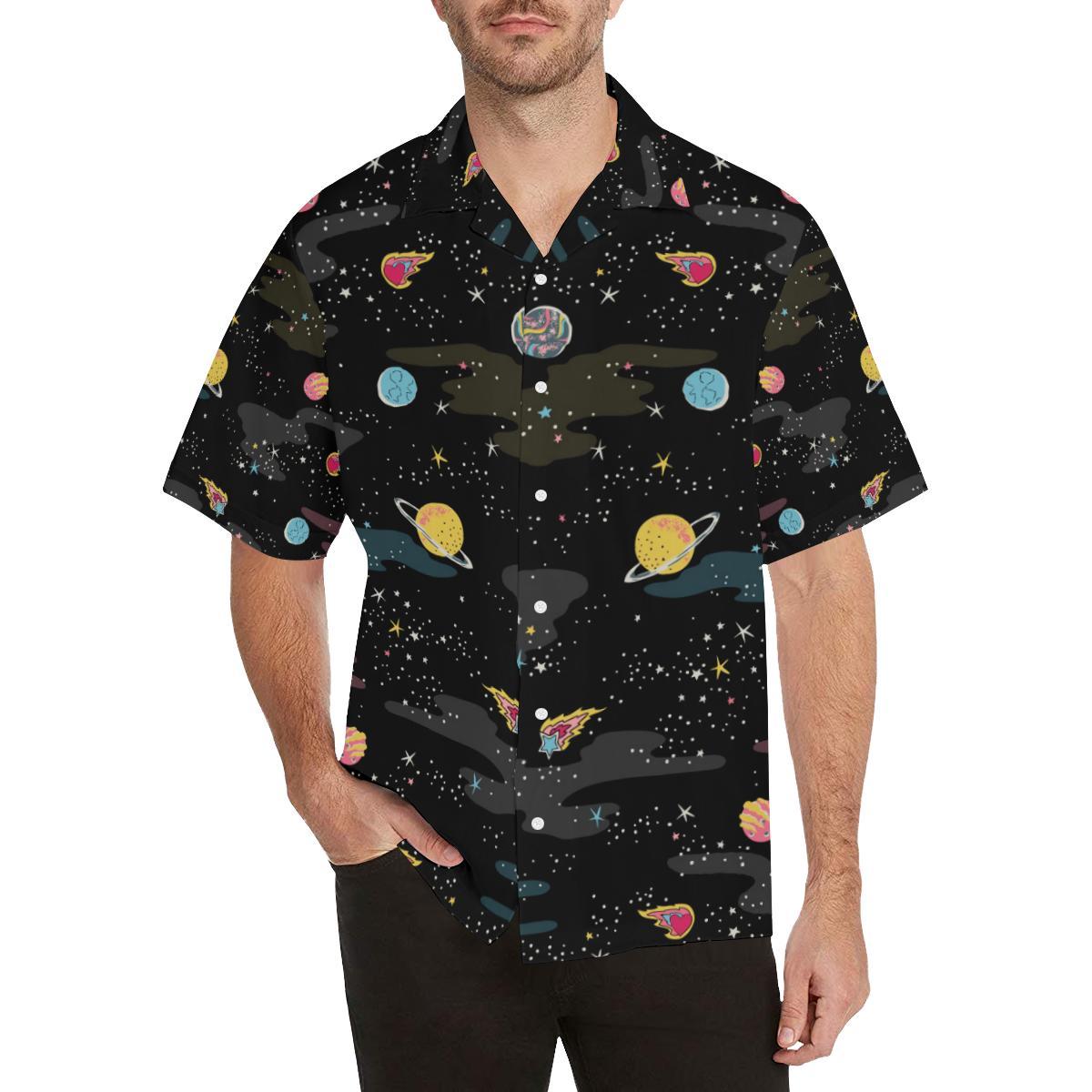 Space Pattern Mens All Over Print Hawaiian Shirt