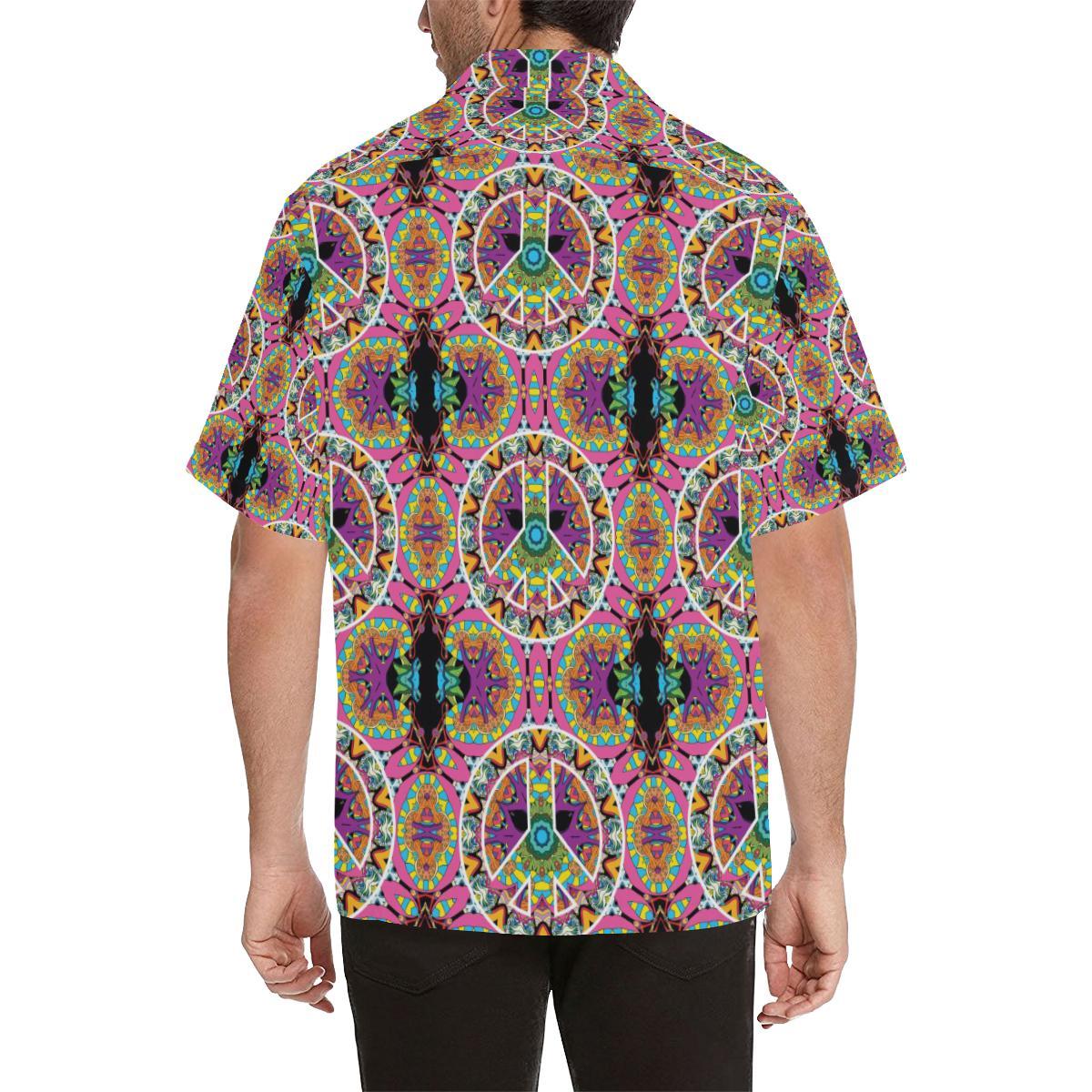 Peace Sign Pattern Print Design A Hawaiian Shirt