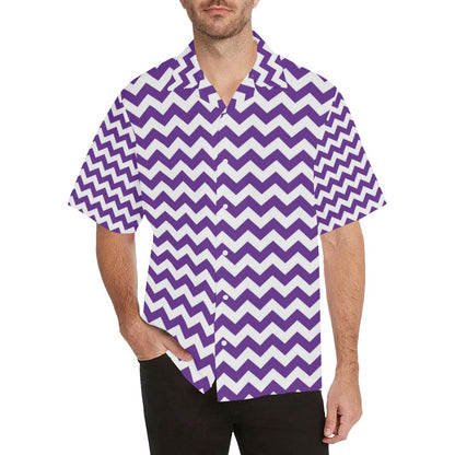 Chevron Purple Pattern Print Design Hawaiian Shirt