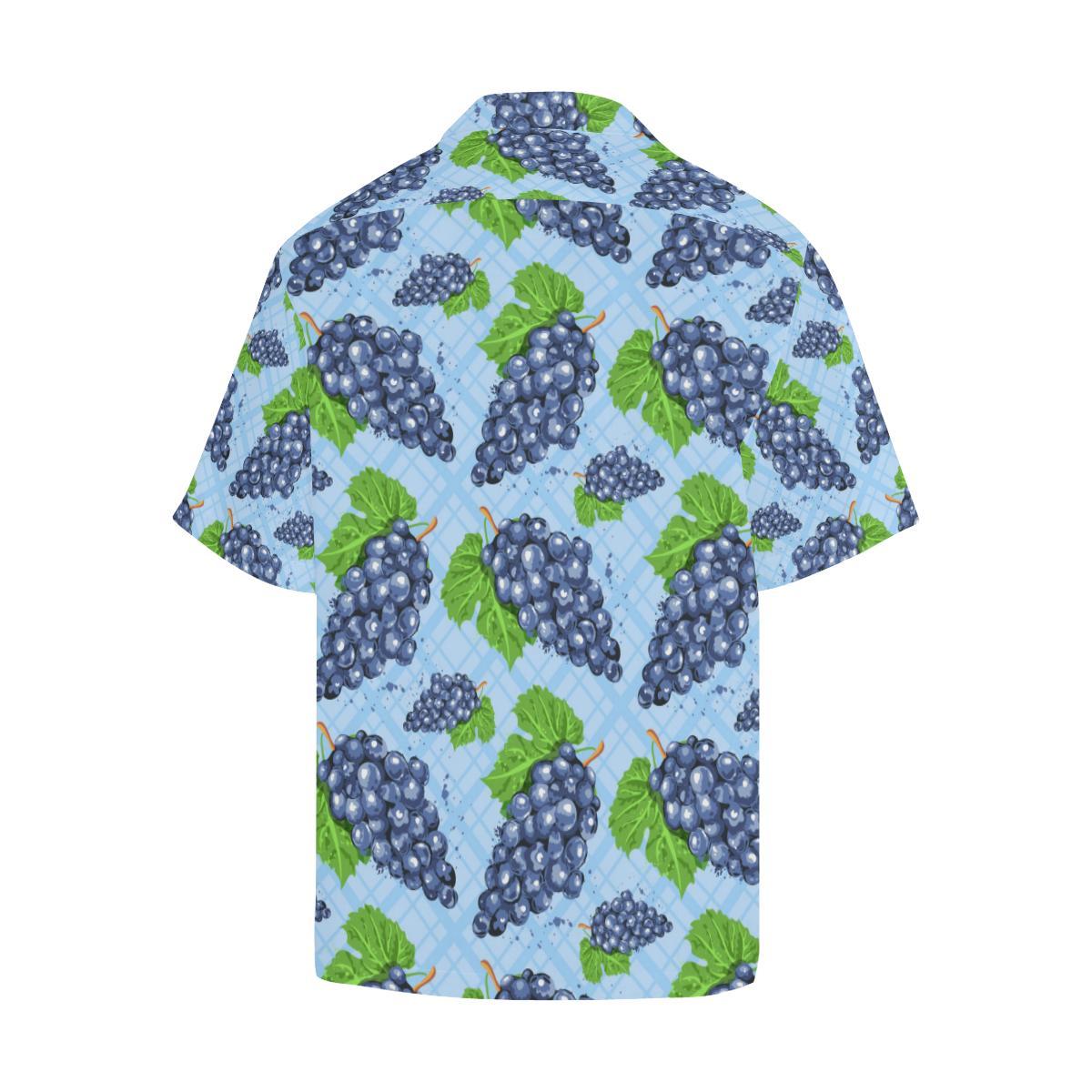 Watercolor Grape Pattern Mens All Over Print Hawaiian Shirt