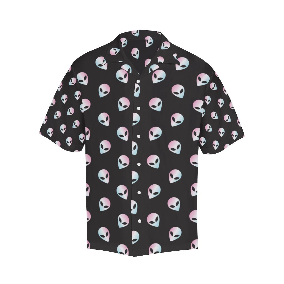 Alien Pattern Print Design 04 Mens All Over Hawaiian Shirt