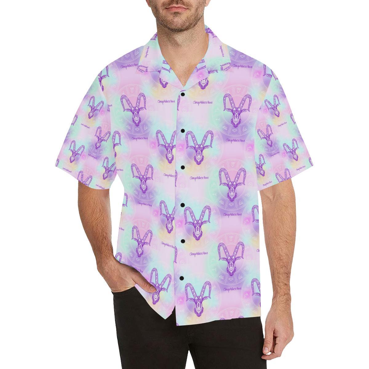 Capricorn Zodiac Pattern Print Design Hawaiian Shirt