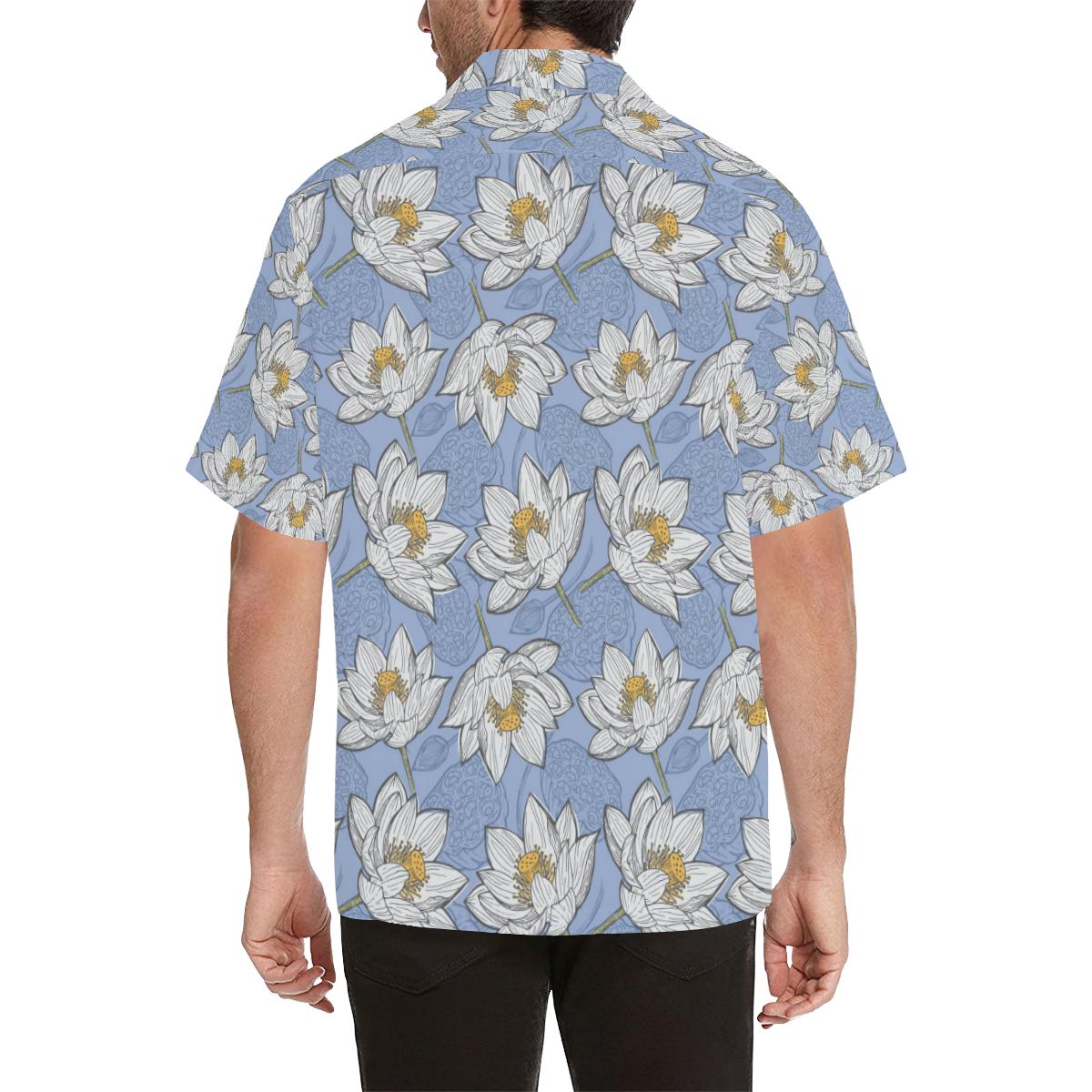 Lotus Pattern Print Design Hawaiian Shirt