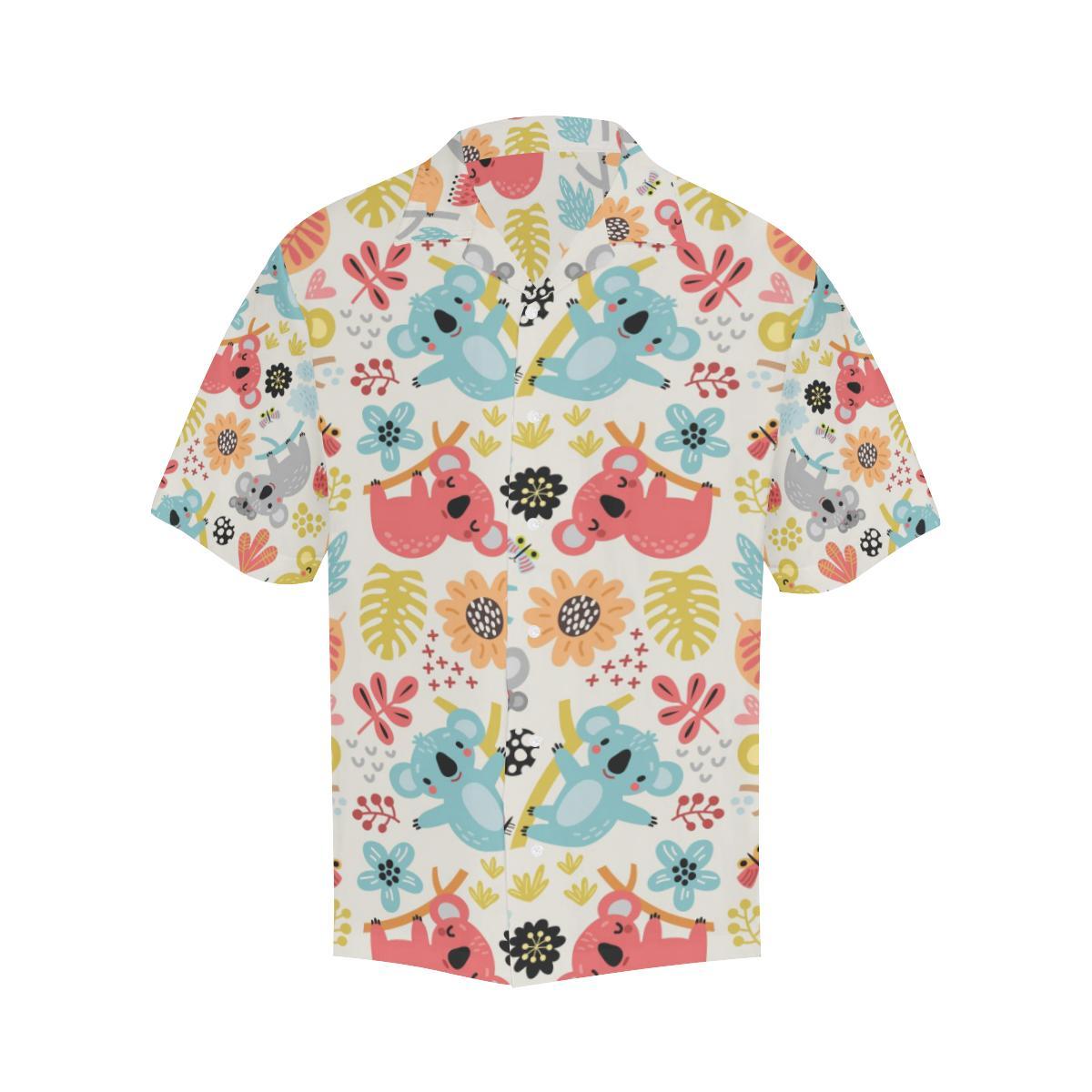 Cute Koala Pattern Mens All Over Print Hawaiian Shirt