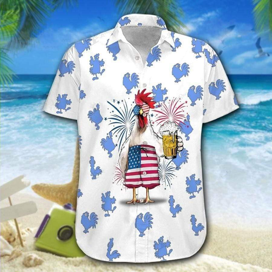 Hawaiian Aloha Shirts Chicken Beer American