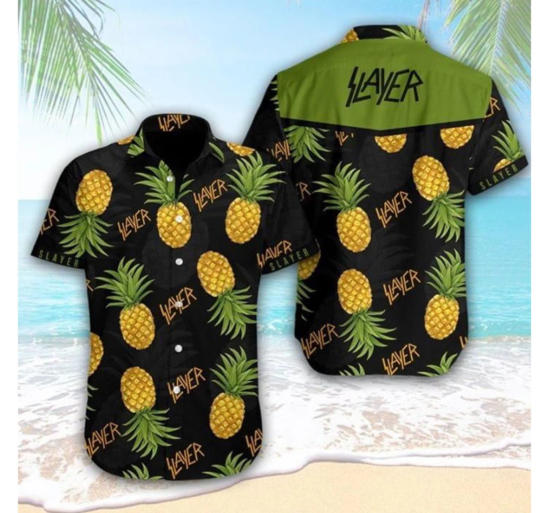 Slayer Pineapple S - Hawaiian Shirt, Button Up Aloha Shirt For Men, Women