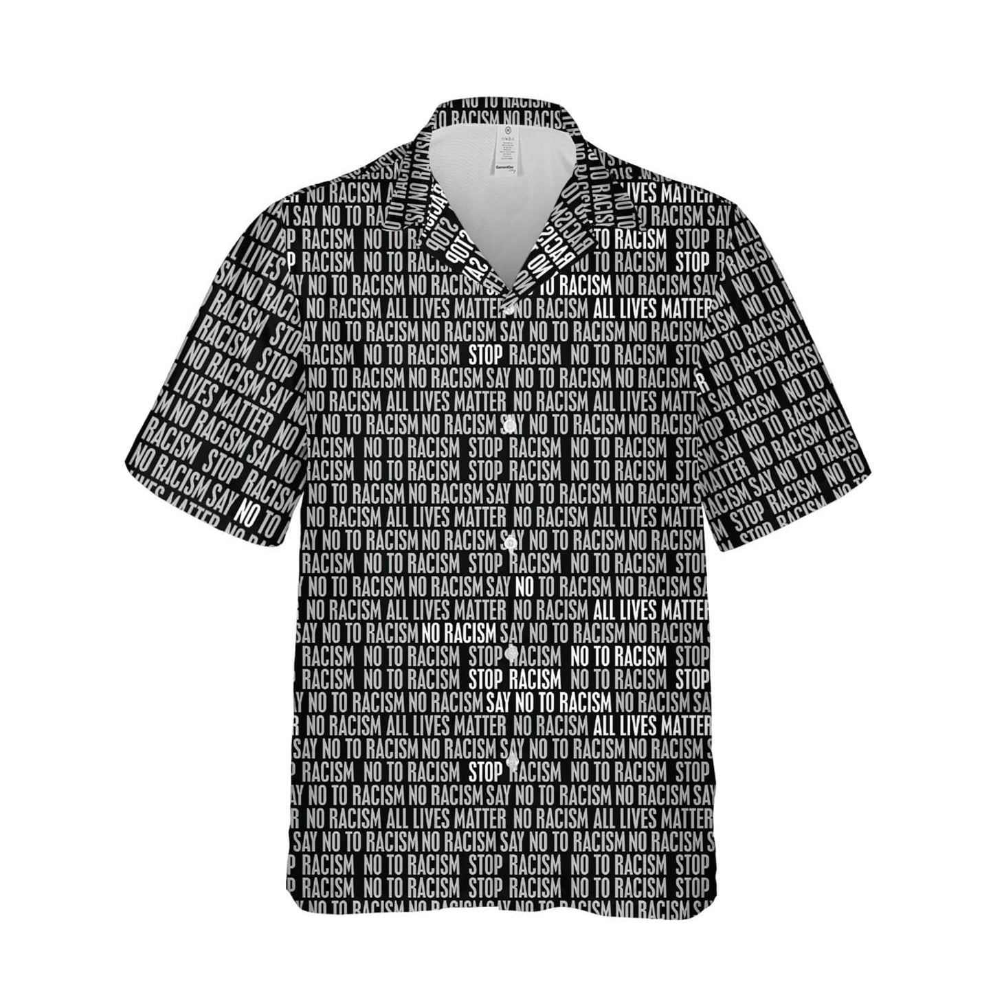 B&amp;amp;W Juneteenth Black Pride No Racism Pattern Unisex Hawaiian Shirts