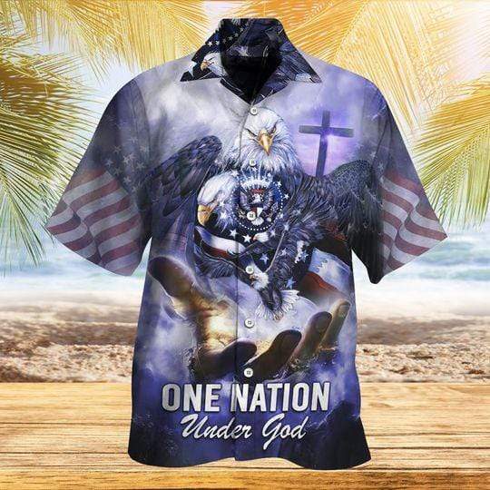 Amazing Memorial Day One Nation Under God Patriot Eagle Unisex Hawaiian Shirts