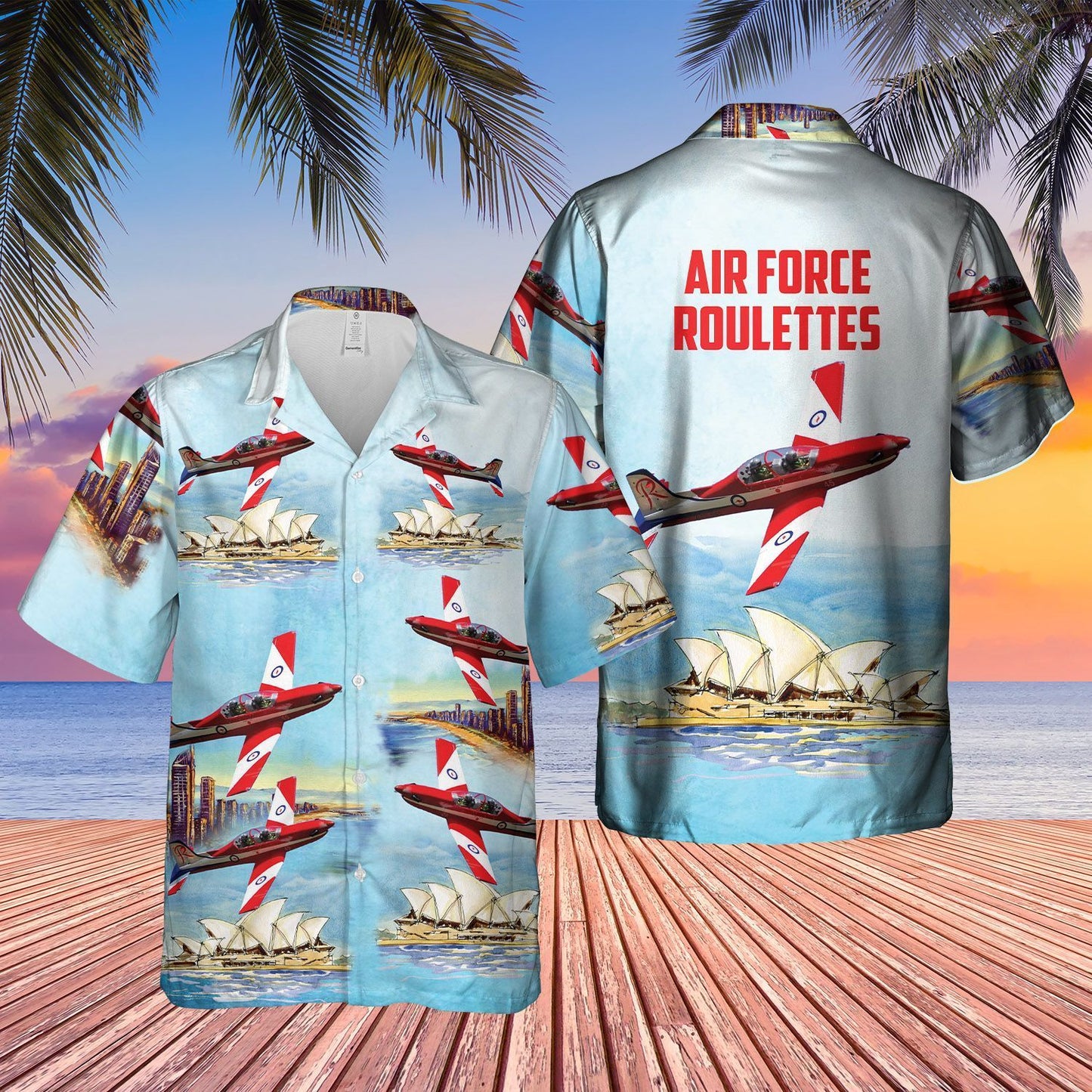 Air Force Roulettes Raaf Air Show  Blue Unique Design Unisex Hawaiian Shirt  