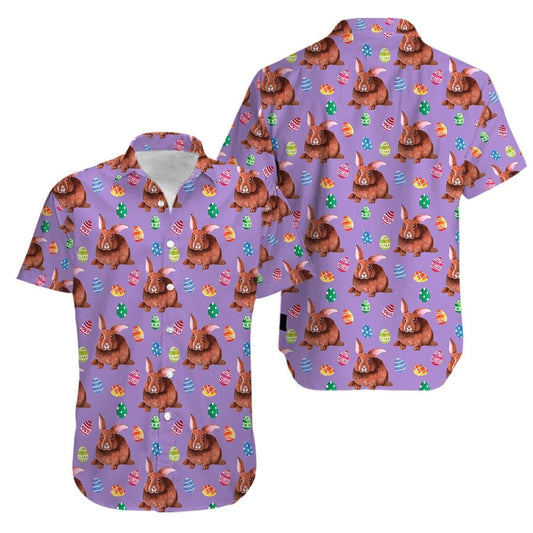 Hawaiian Aloha Shirts Easter Day Bunny Pattern #1503KV