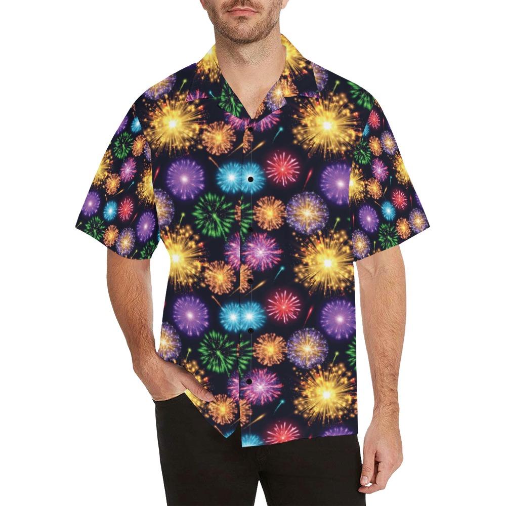 Firework Print Design Hawaiian Shirt