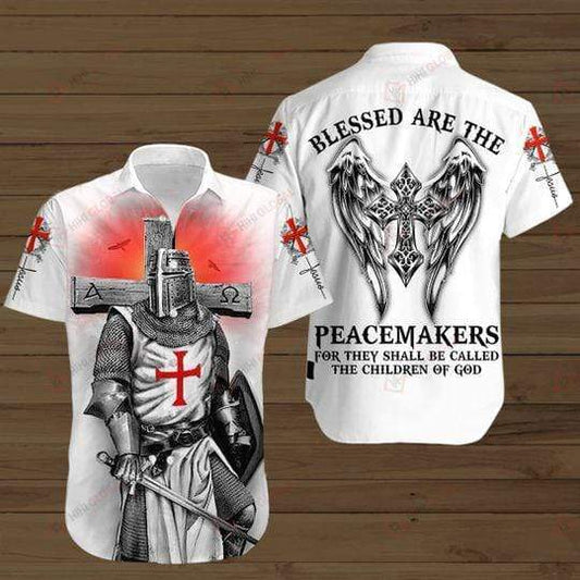 Kneeling knight Jesus Blessed are the peacemakers Hawaiian Shirts #V