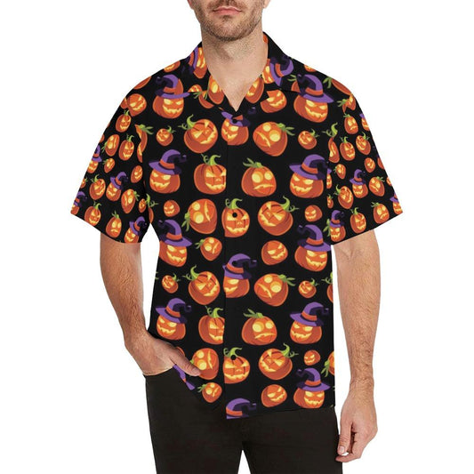 Witch Pumpkin Halloween Print Hawaiian Shirt