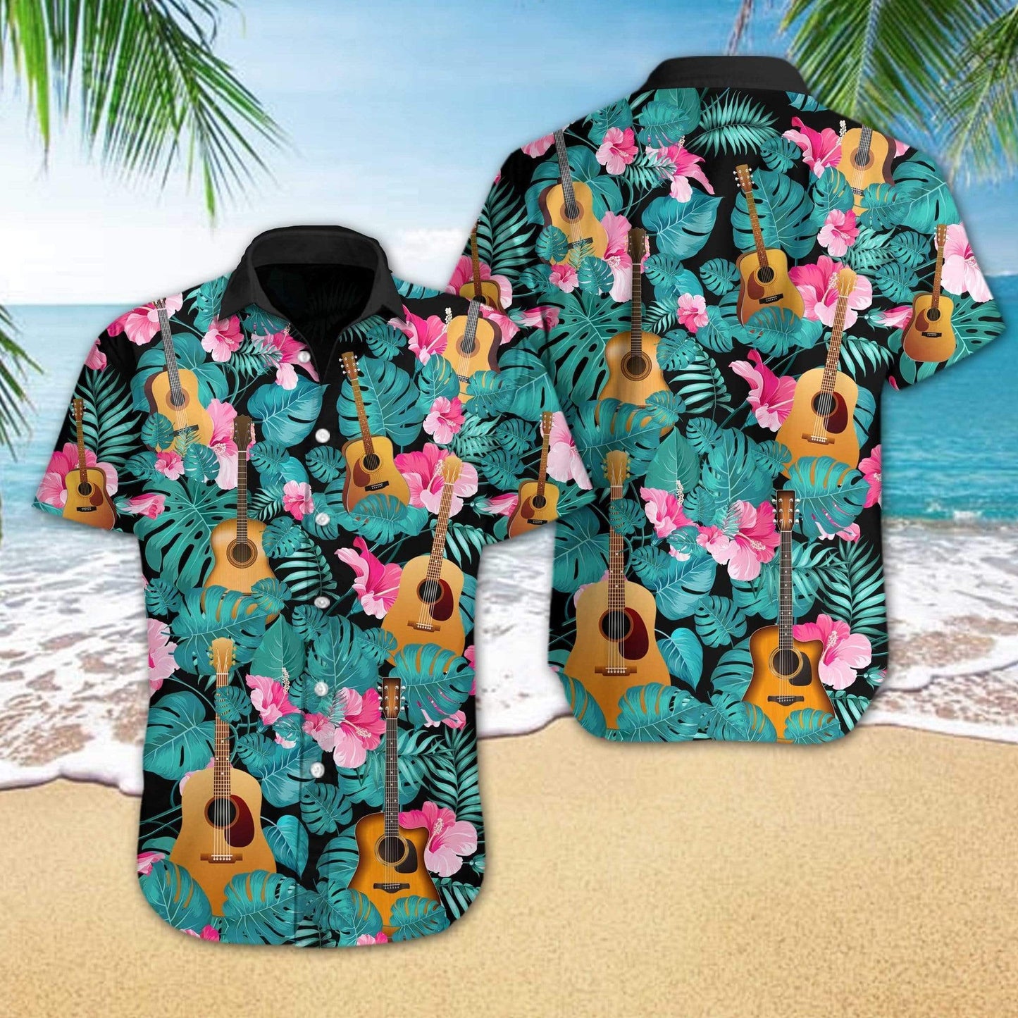 Hawaiian Aloha Shirts Guitar Tropical #V