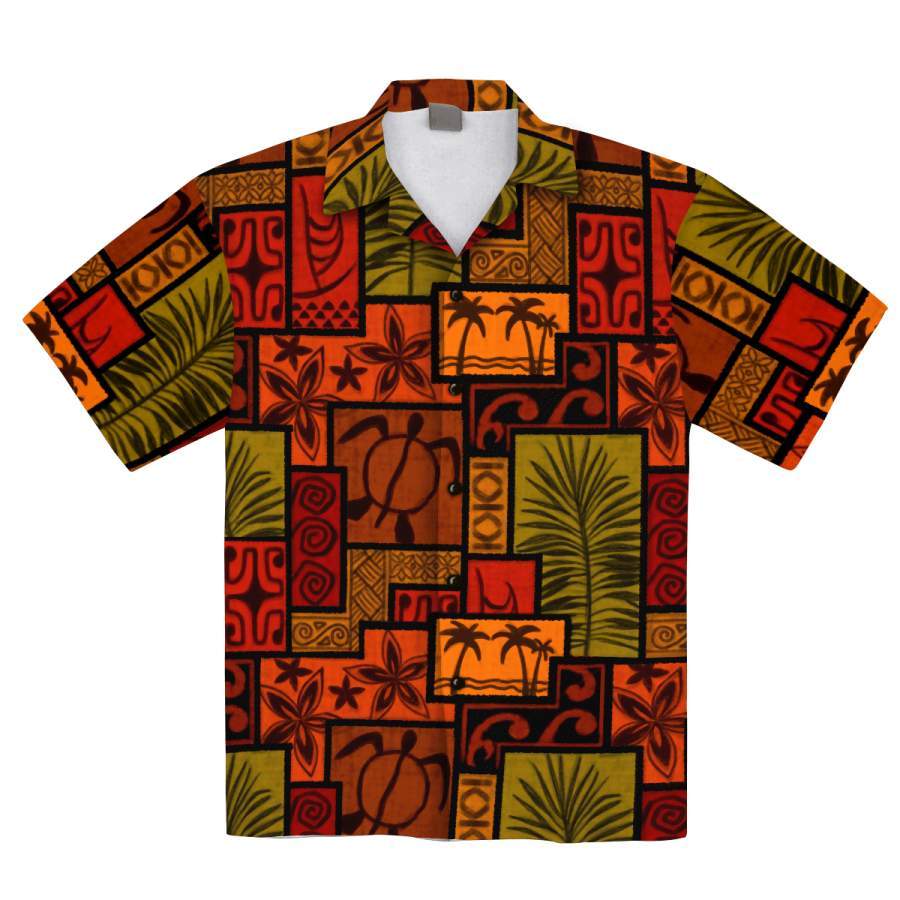 African Pattern Turtle Tropical Hawaiian Aloha Shirt