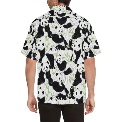 Panda Pattern Mens All Over Print Hawaiian Shirt