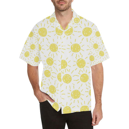 Hand Drawn Sun Pattern Mens All Over Print Hawaiian Shirt