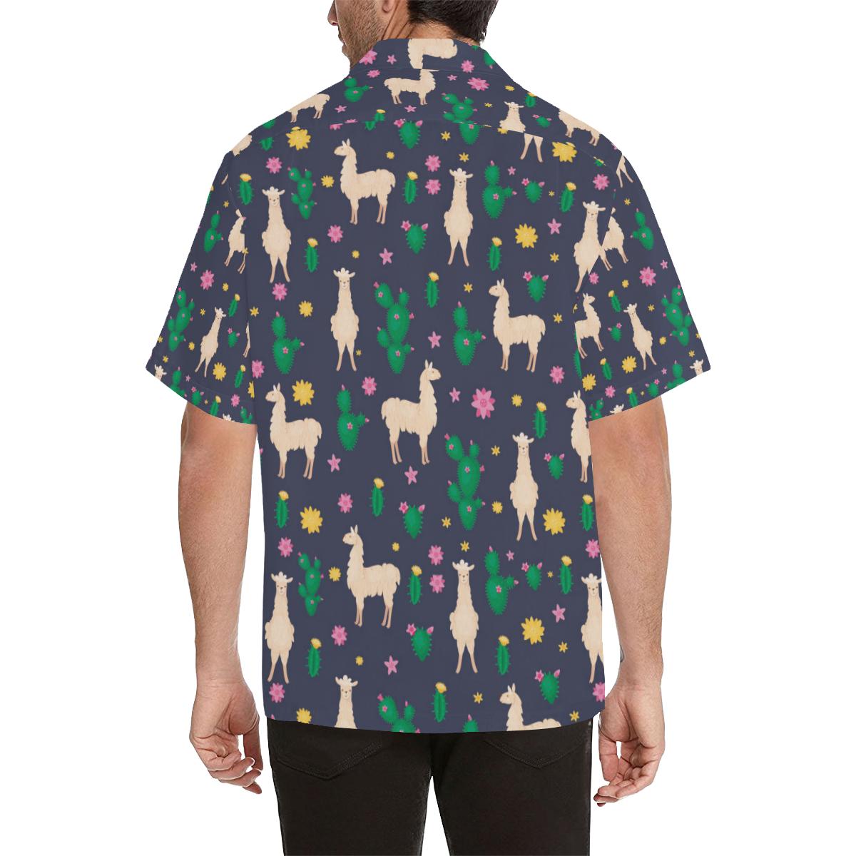 Llama Cactus Pattern Print Design 2 Hawaiian Shirt