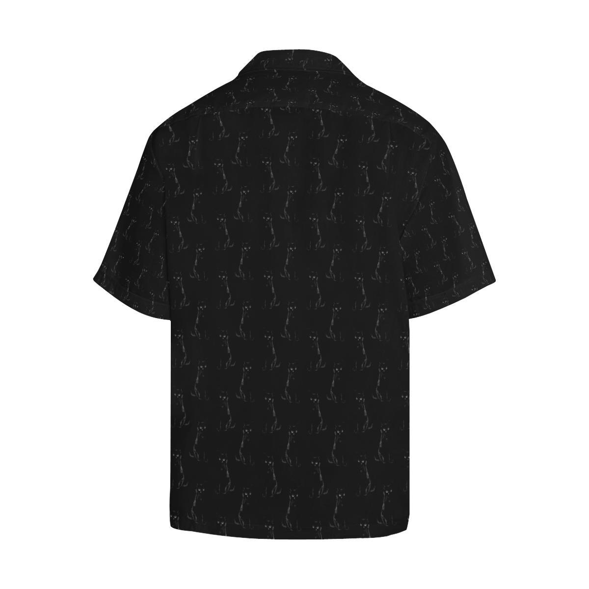 Black Cat Pattern Print Design Hawaiian Shirt