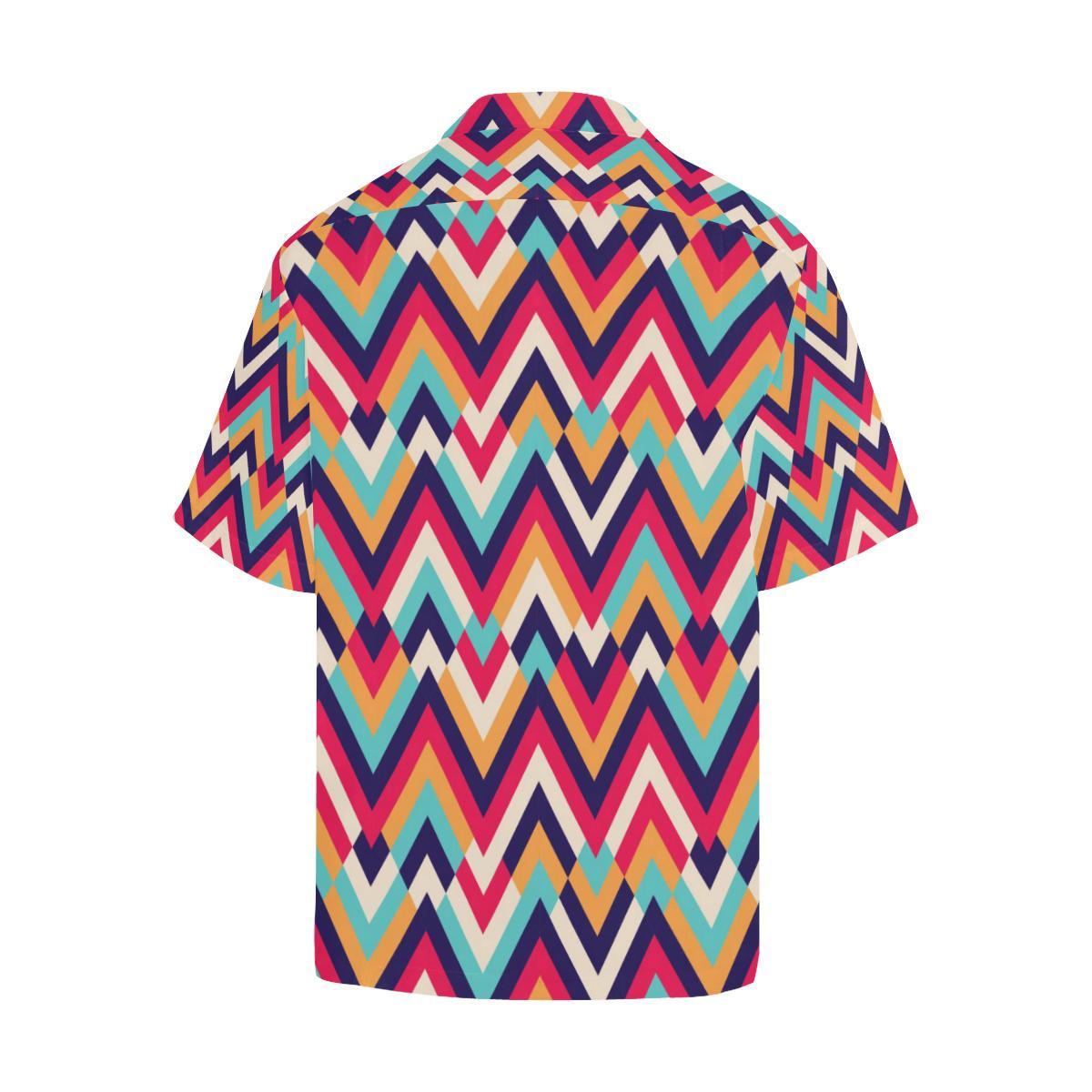 Zigzag Chevron Pattern Background Mens All Over Print Hawaiian Shirt