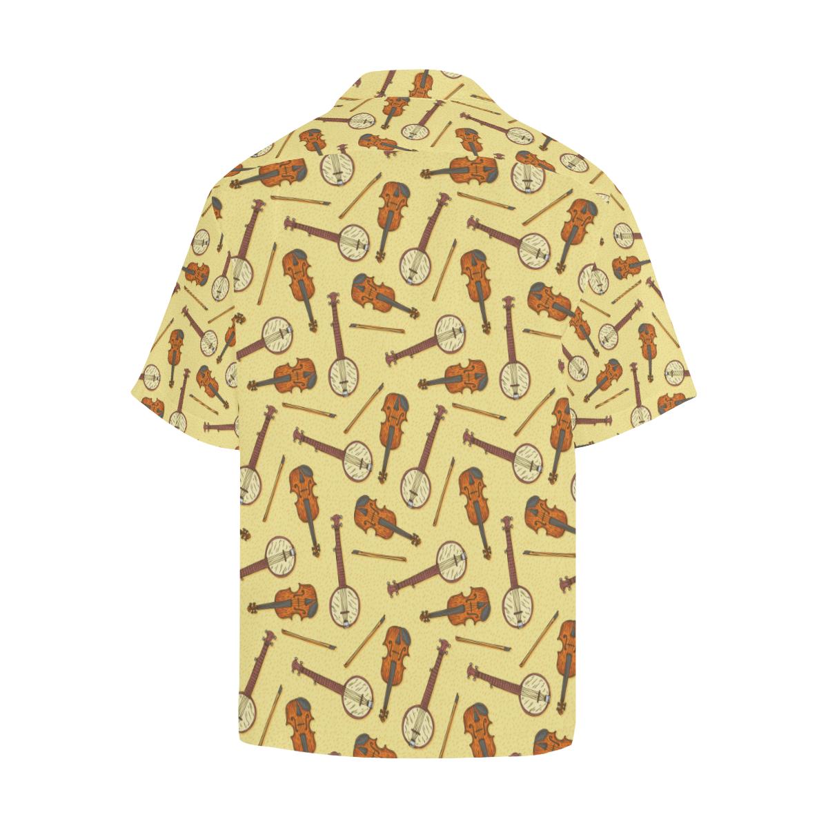 Banjo Violin Pattern Print Design Hawaiian Shirt