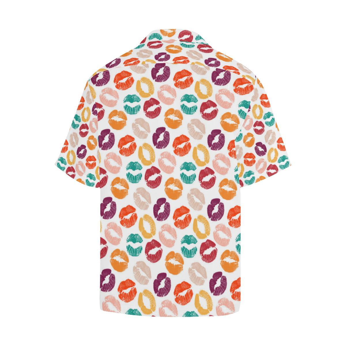 Lips Pattern Print Design 03 Mens All Over Hawaiian Shirt