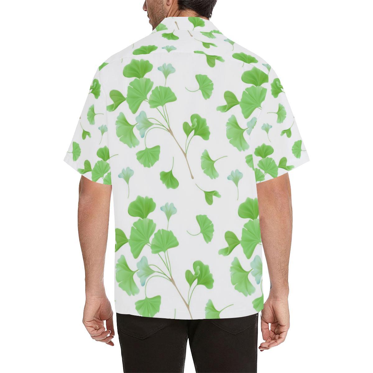Ginkgo Leaves Pattern Mens All Over Print Hawaiian Shirt