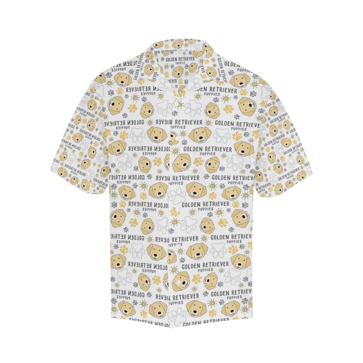 Golden Retriever Pattern Print Design 04 Mens All Over Hawaiian Shirt