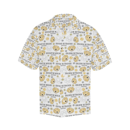 Golden Retriever Pattern Print Design 04 Mens All Over Hawaiian Shirt