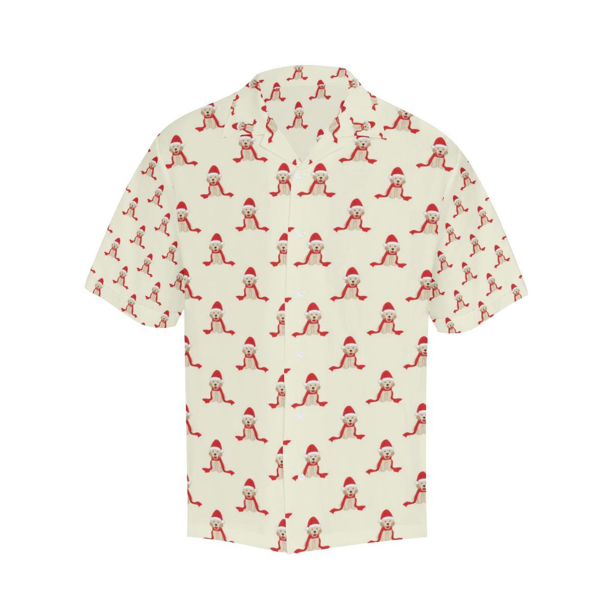 Golden Retriever Pattern Print Design 01 Mens All Over Hawaiian Shirt