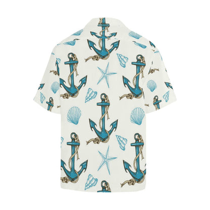 Anchor Shell Starfish Pattern Mens All Over Print Hawaiian Shirt